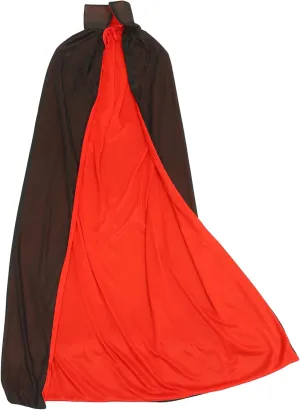 1.4M Adult's Cloak Cape Cosplay Prop with Stand Collar Black Red Vampire Cloak for Halloween Masquerade Costume Parties