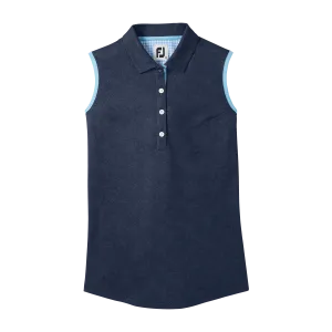 2023 FJ Womens Sleeveless Houndstooth Trim pique