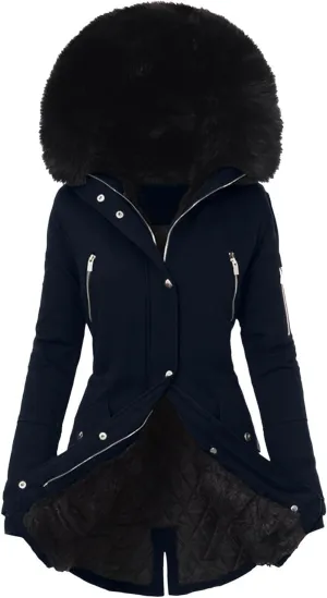 2024 Women Plus Size Winter Coat Lapel Collar Long Sleeve Jacket Vintage Thicken Coat Jacket Warm Hoodie Jackets