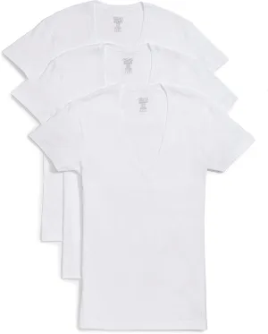 2(X)IST Mens Essential Cotton Slim Fit Deep V-Neck T-Shirt 3-Pack