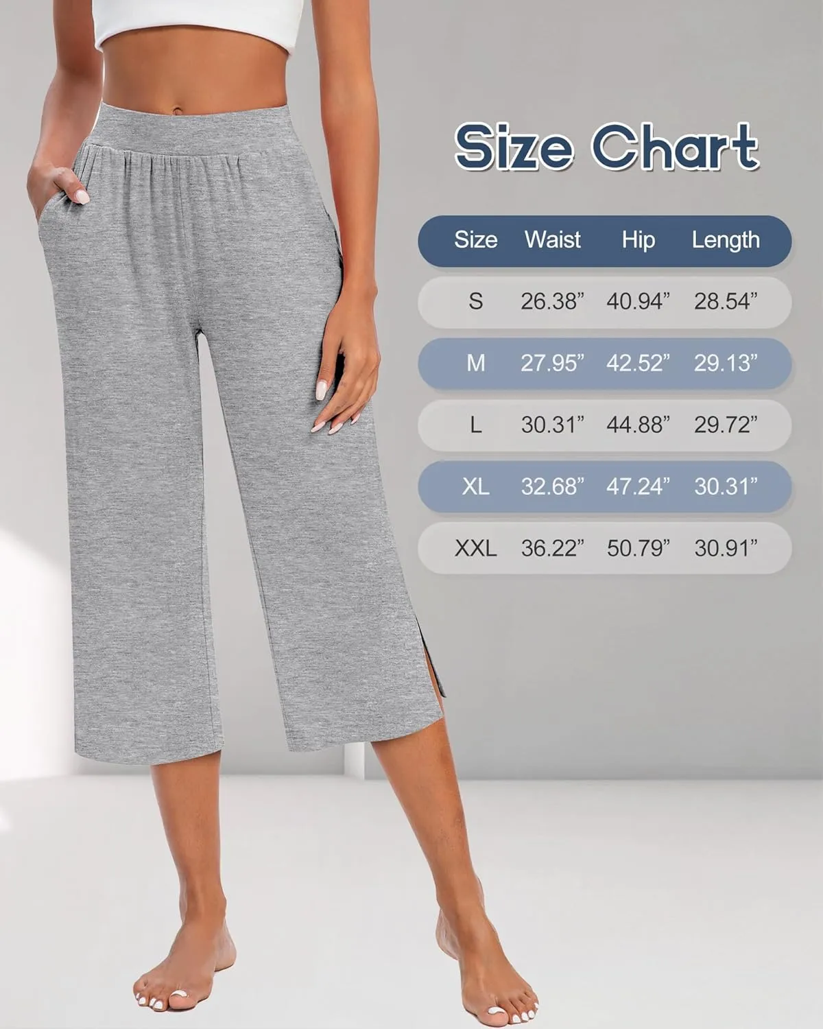 3 Pack Women's Capri Pants Capri Joggers Loose Cropped Workout Sweatpants Running Lounge Pants with Pockets