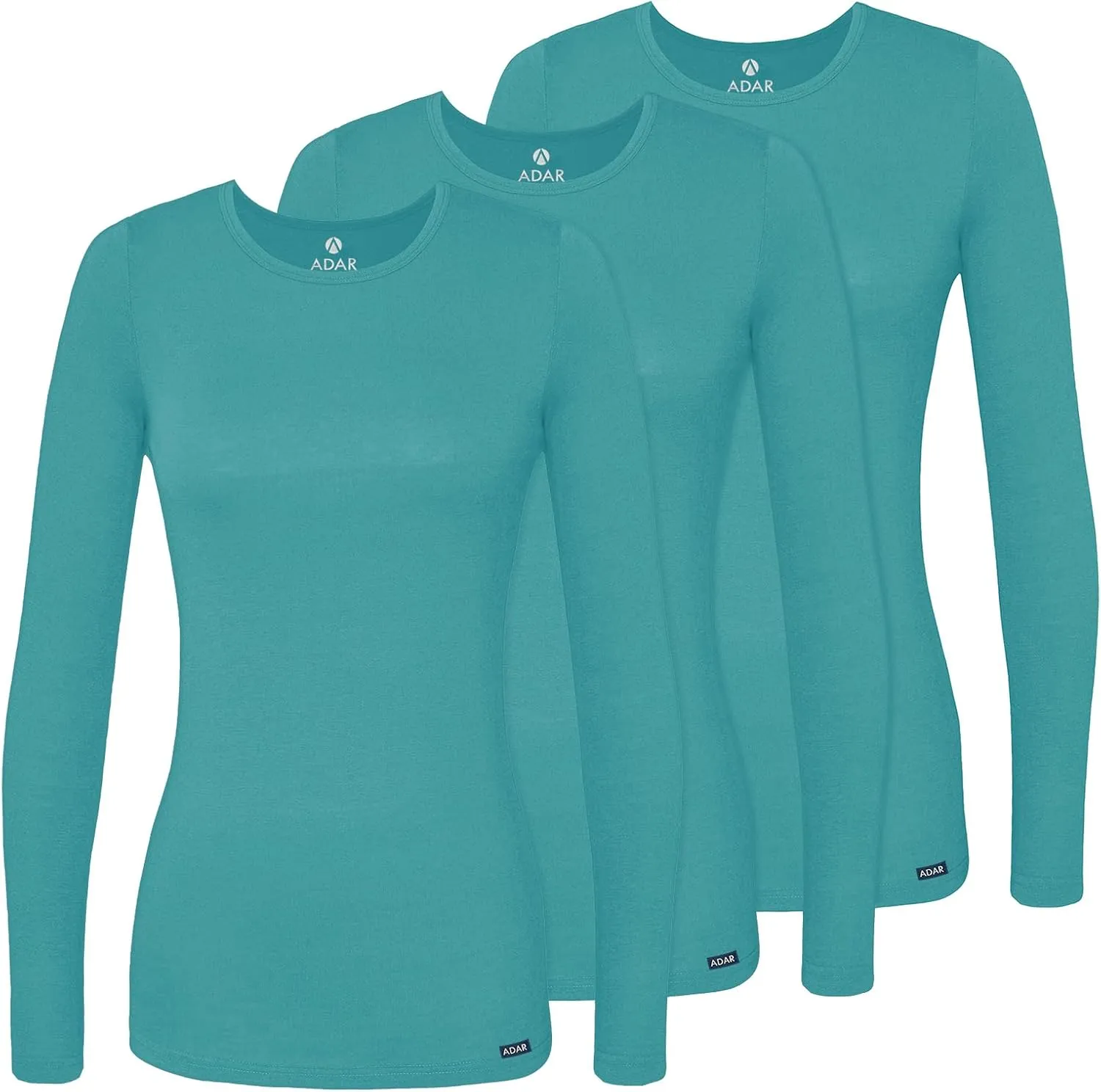 Adar Underscrubs for Women 3 Pack - Long Sleeve Underscrub Comfort Tee