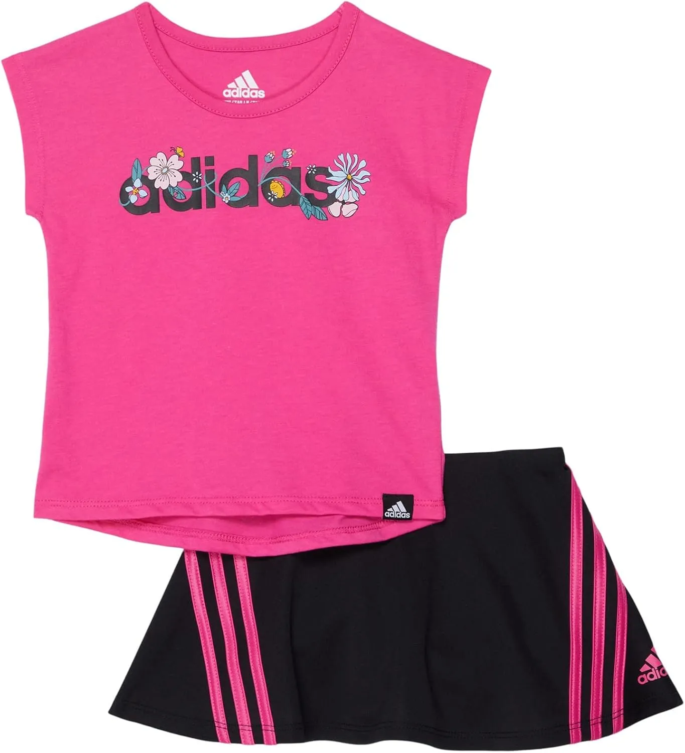 adidas girls 2 Piece Graphic Tee & Skort Set