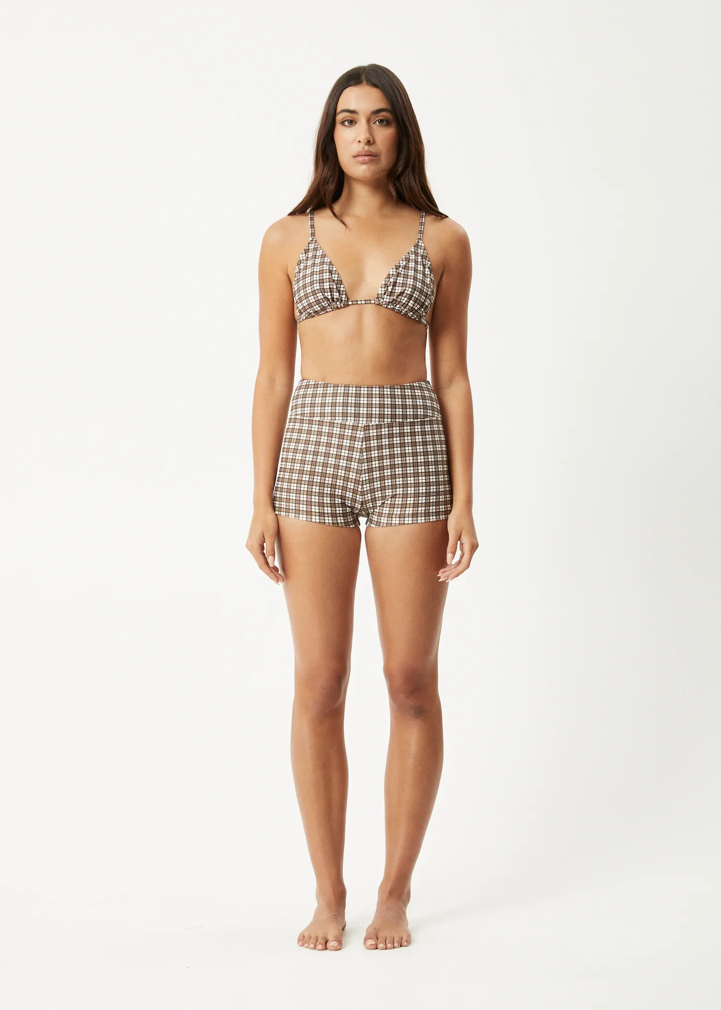 AFENDS Womens Base - Swim Short - Coffee Check