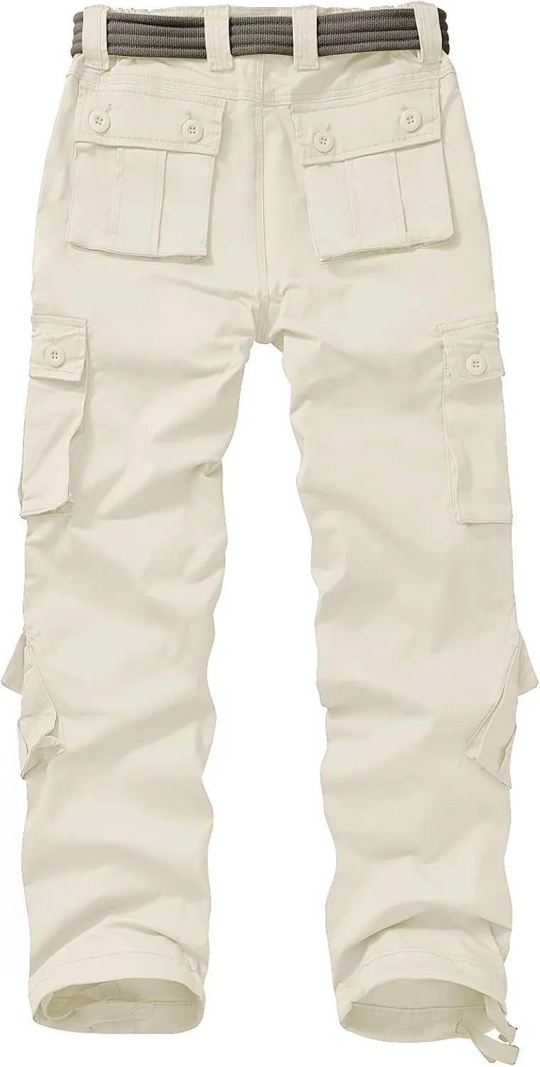Alfiudad Womens Cargo Pants with Pockets, Women's Casual Military Army Hiking Combat Tactical Work Pants Trousers