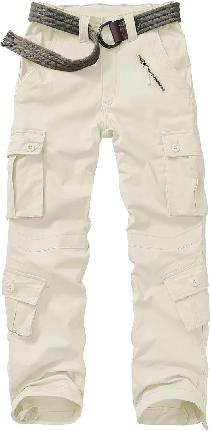 Alfiudad Womens Cargo Pants with Pockets, Women's Casual Military Army Hiking Combat Tactical Work Pants Trousers