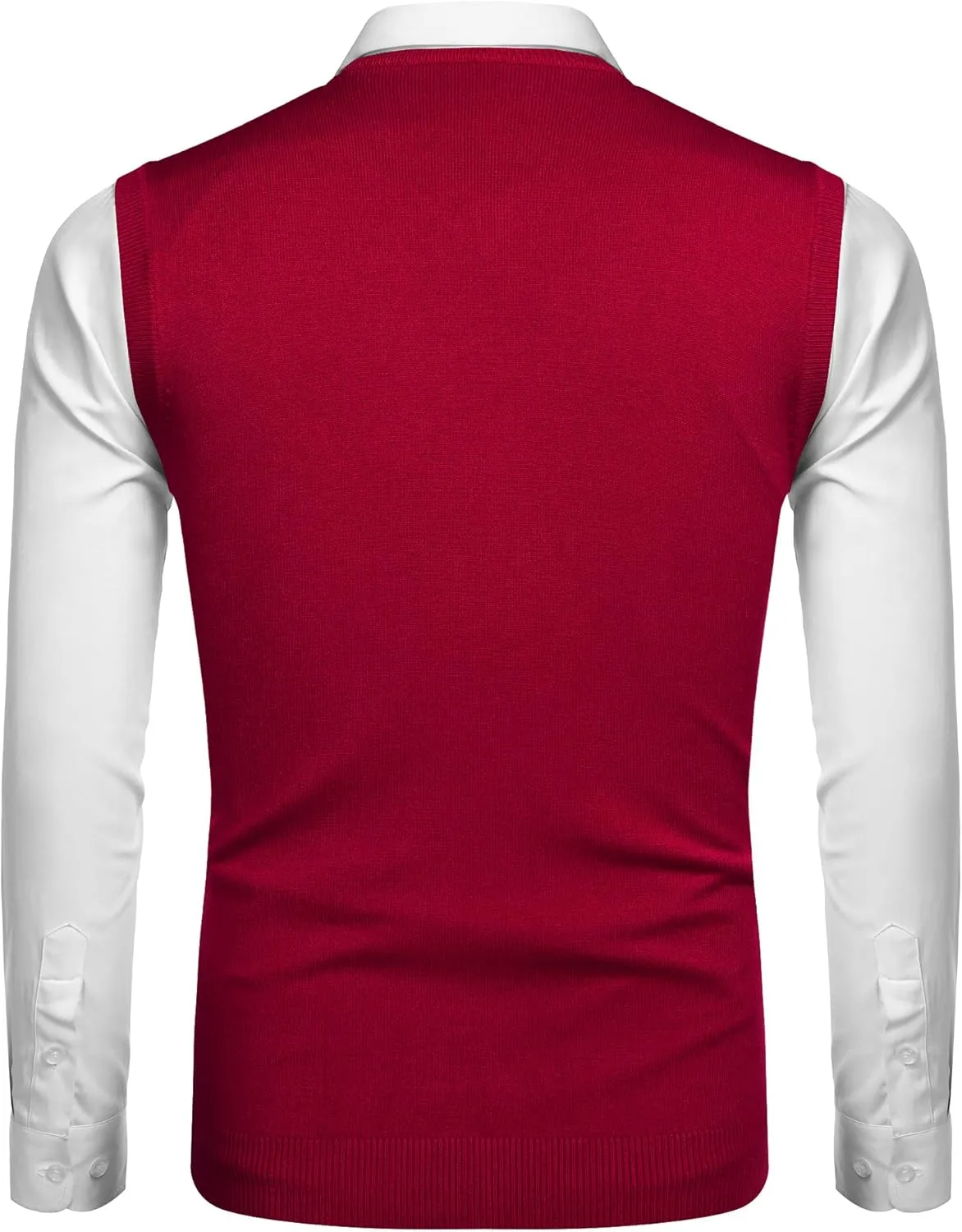 Amussiar Men's Casual Sweater Vest V-Neck Slim Fit Sleeveless Sweater Knitted Pullover Vest