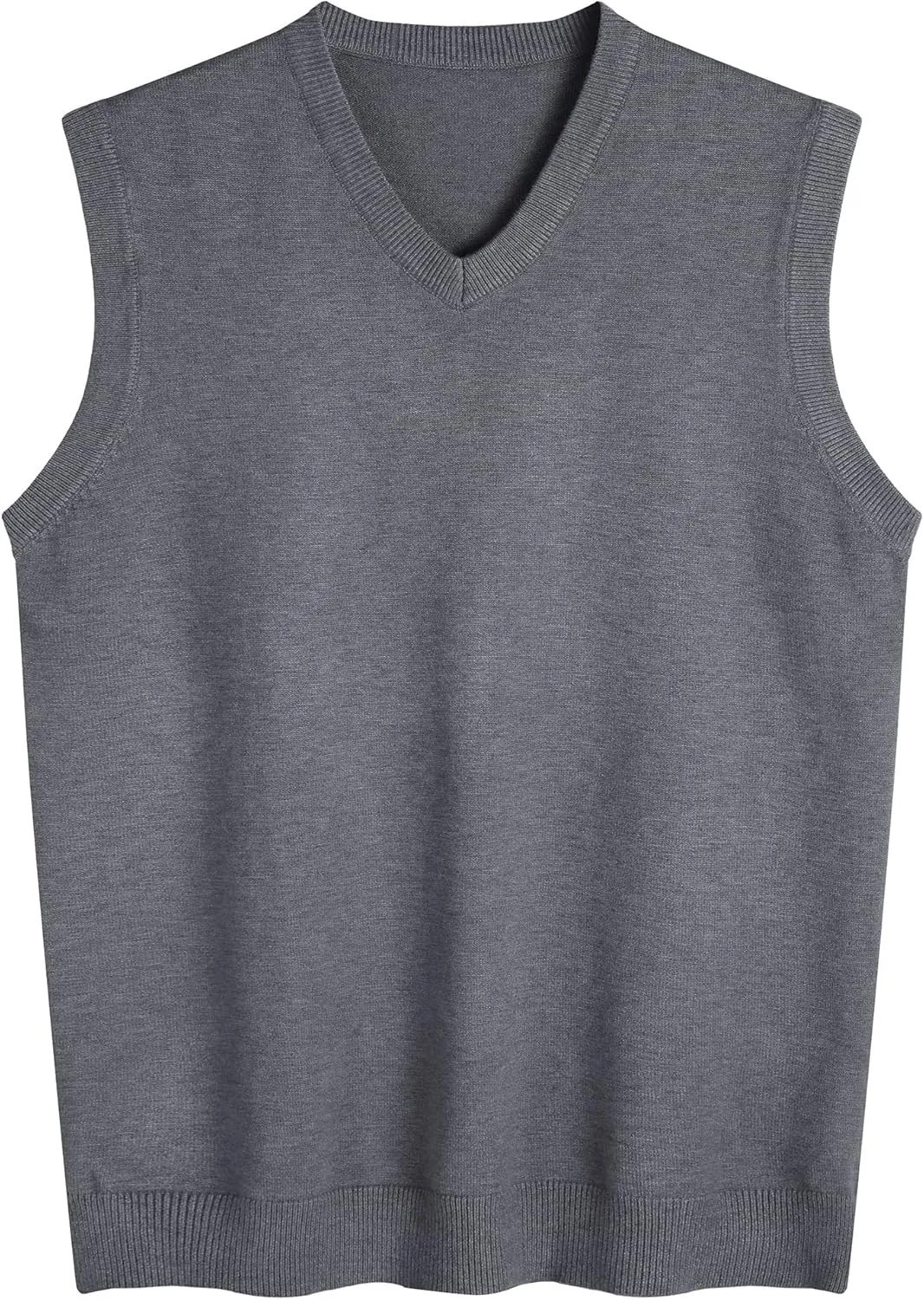 Amussiar Men's Casual Sweater Vest V-Neck Slim Fit Sleeveless Sweater Knitted Pullover Vest