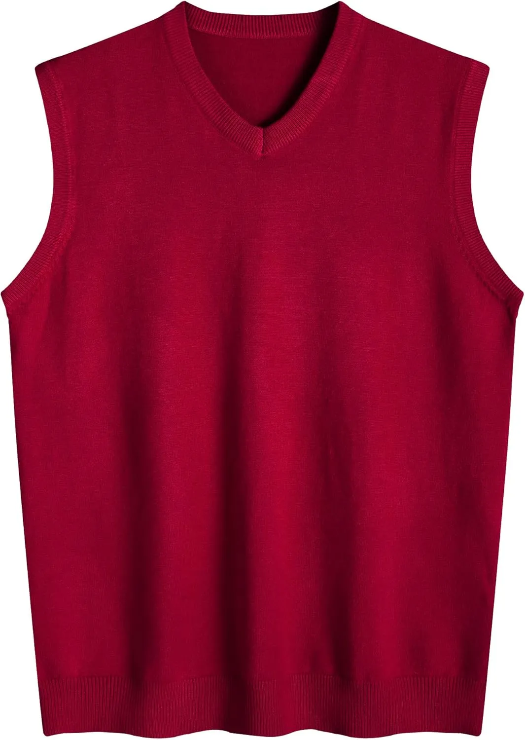 Amussiar Men's Casual Sweater Vest V-Neck Slim Fit Sleeveless Sweater Knitted Pullover Vest