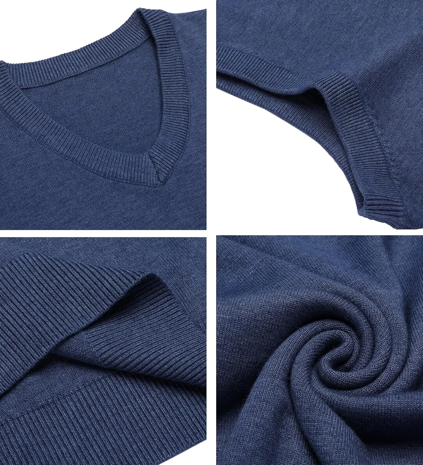 Amussiar Men's Casual Sweater Vest V-Neck Slim Fit Sleeveless Sweater Knitted Pullover Vest