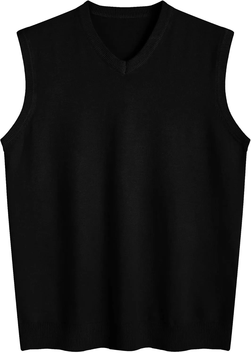 Amussiar Men's Casual Sweater Vest V-Neck Slim Fit Sleeveless Sweater Knitted Pullover Vest