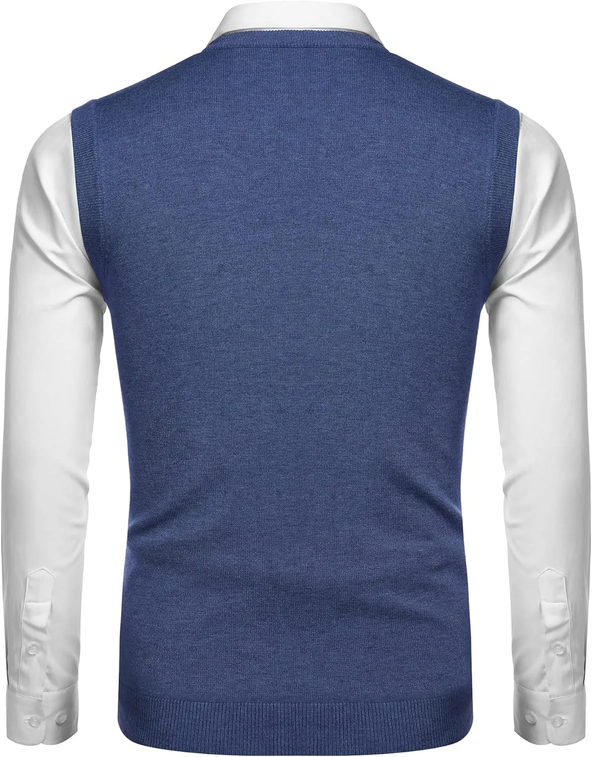 Amussiar Men's Casual Sweater Vest V-Neck Slim Fit Sleeveless Sweater Knitted Pullover Vest