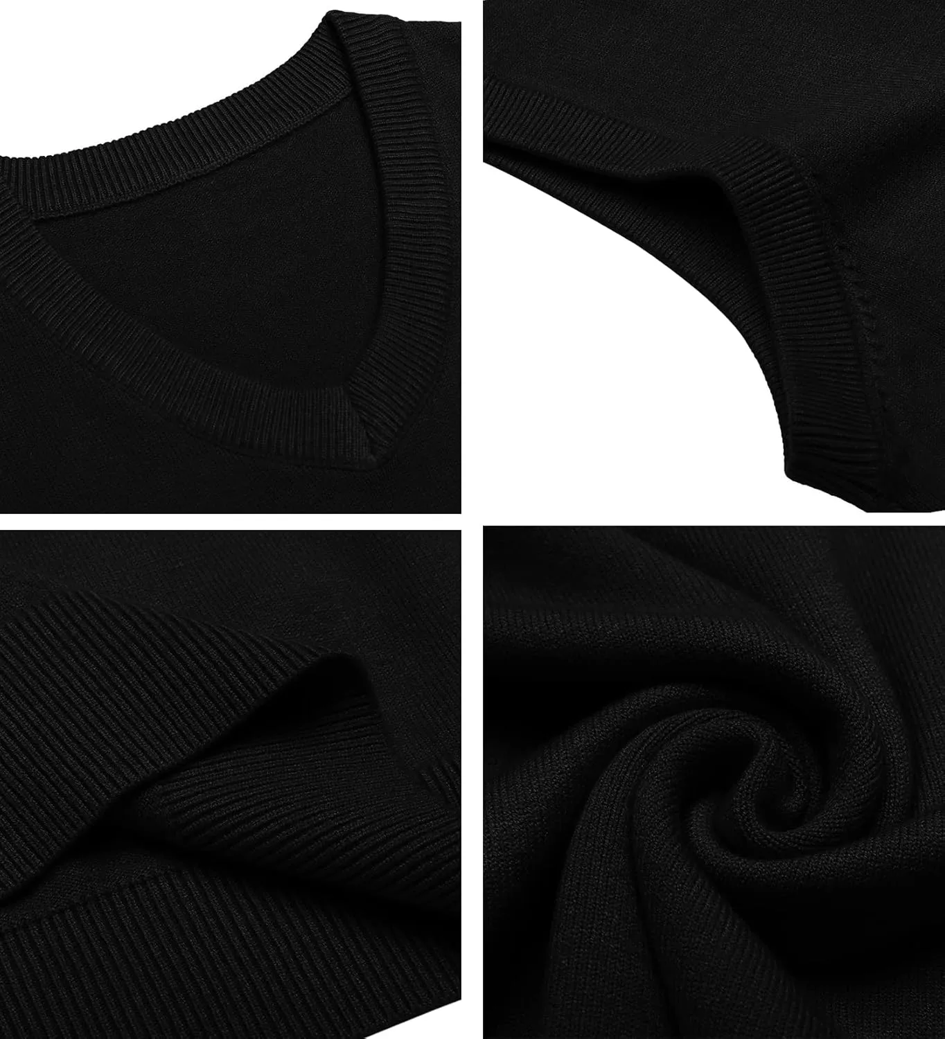Amussiar Men's Casual Sweater Vest V-Neck Slim Fit Sleeveless Sweater Knitted Pullover Vest