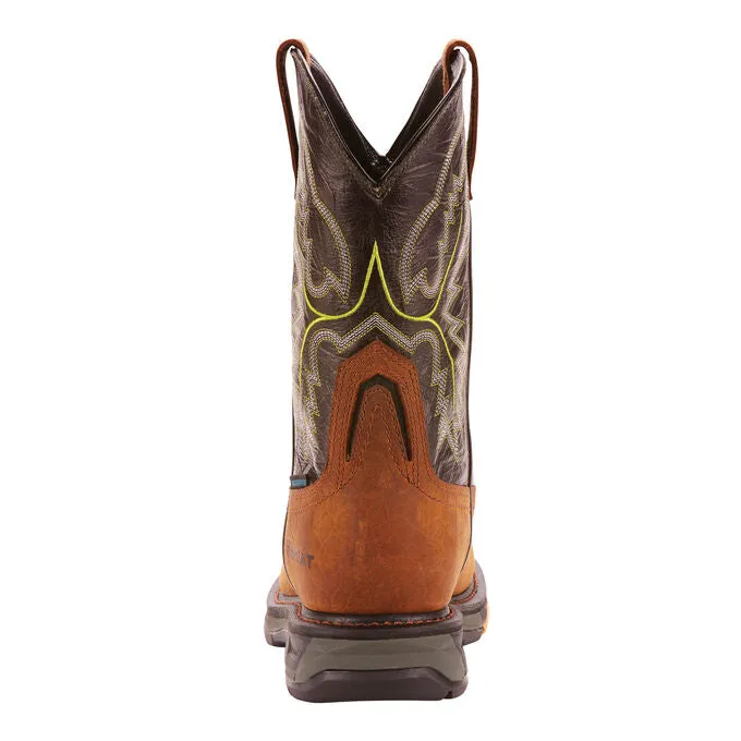 Ariat Men's 11" Workhog XT Waterproof Composite Toe Work Boot - Tumbled Bark/Dark Forest 10024966