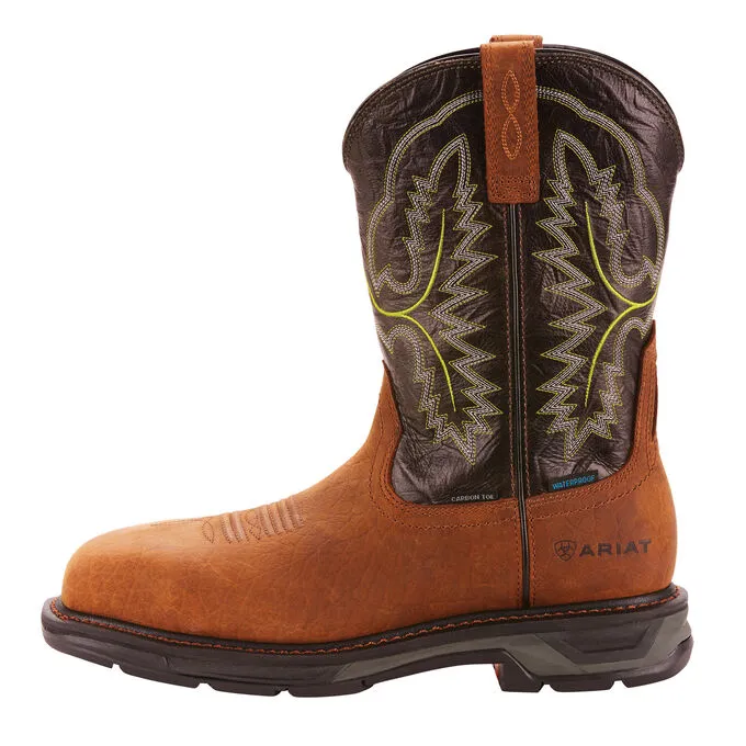 Ariat Men's 11" Workhog XT Waterproof Composite Toe Work Boot - Tumbled Bark/Dark Forest 10024966