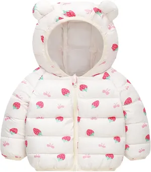 Autumn Winter Toddler Girl Boy Long Sleeved Down Padded Jacket Light Ear Padded Coat 1 To 6 Years Kids Coat