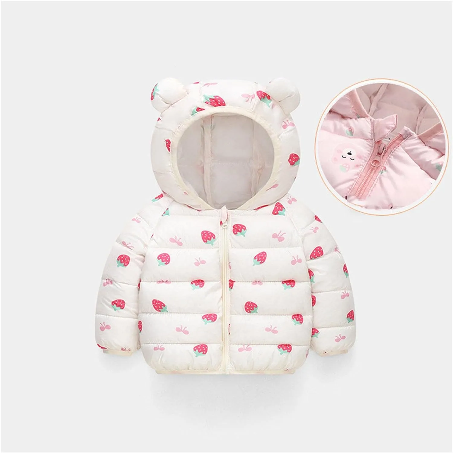 Autumn Winter Toddler Girl Boy Long Sleeved Down Padded Jacket Light Ear Padded Coat 1 To 6 Years Kids Coat