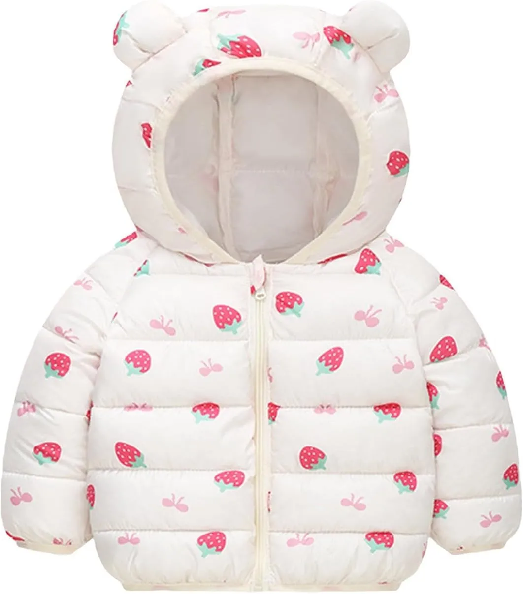Autumn Winter Toddler Girl Boy Long Sleeved Down Padded Jacket Light Ear Padded Coat 1 To 6 Years Kids Coat