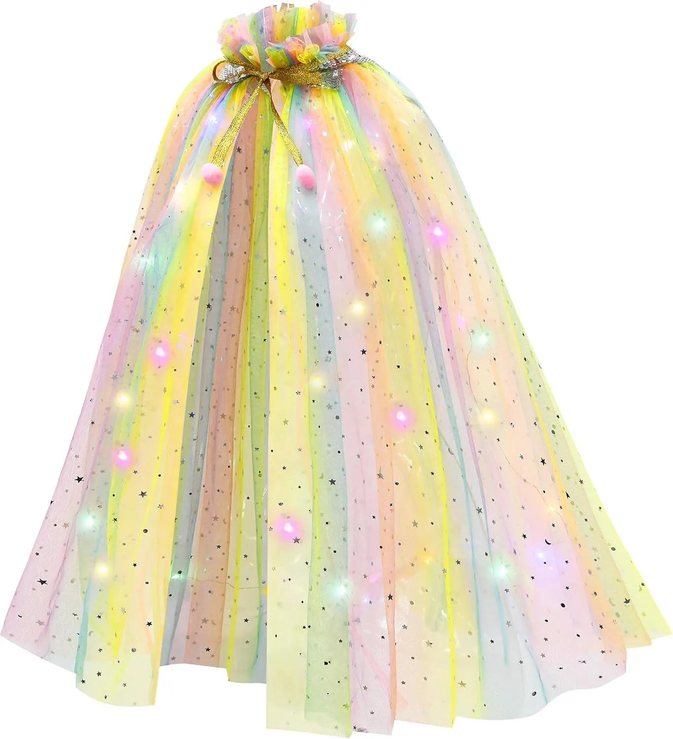 Avady Light Up Princess Cape Set Toys Princess Dress Up Clothes for Little Girls Halloween Christmas Birthday Gift