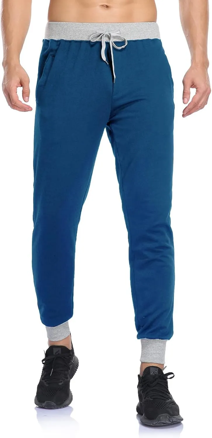 Aymnlox Mens Fall Casual Pants Drawstring Elastic Waist Tapered Chino Trousers Slim Fit Fashion Streewear Joggers with Pocket