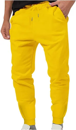 Aymnlox Mens Lightweight Hiking Pants Trendy Casual Slim Fit Cotton Sweatpants Drawstring Elastic Tapered Pants with Pockets