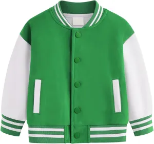 Baby Boy Spring Coat Little Kid Baseball Cardigan Jacket Kids Unisex Boys Varsity Baseball Bomber