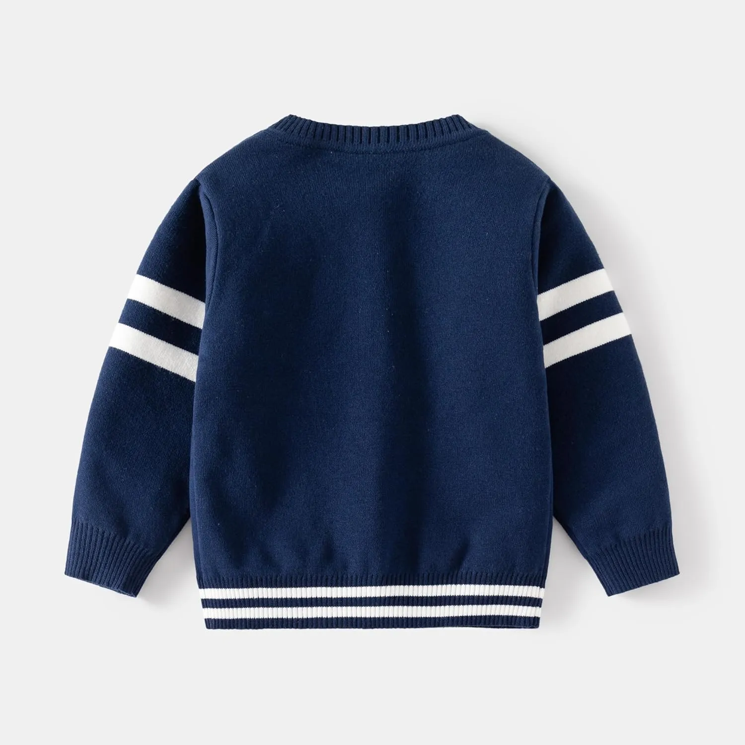 Baby Boys Girls Button Up Cardigan Sweater Dinosaur Full-Zip Long Sleeve V Neck Cartoon Embroidery Coat