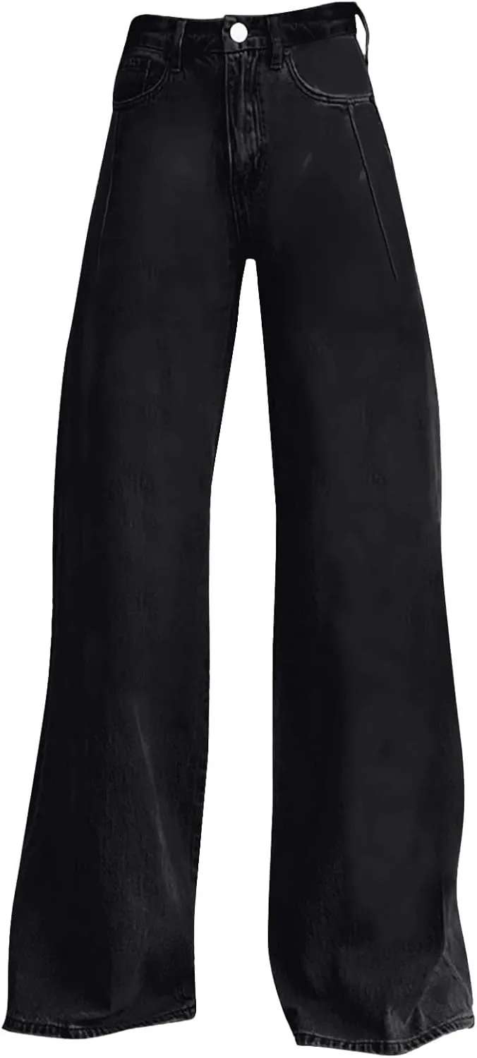 Baggy Pants for Women 2025 Summer Fashion Wide Leg Bell Bottoms 90s Vintage Print Y2K Streetwear Going Out Trousers