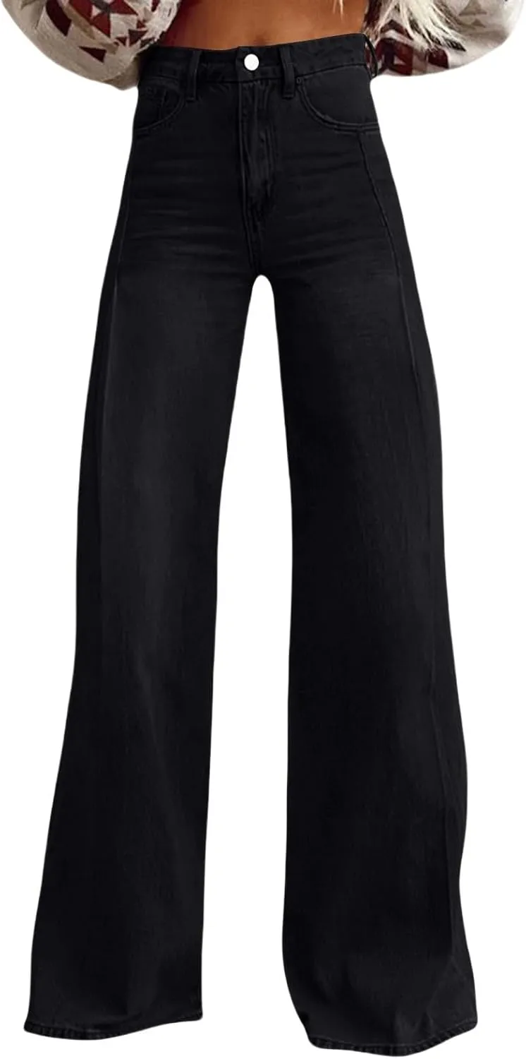 Baggy Pants for Women 2025 Summer Fashion Wide Leg Bell Bottoms 90s Vintage Print Y2K Streetwear Going Out Trousers