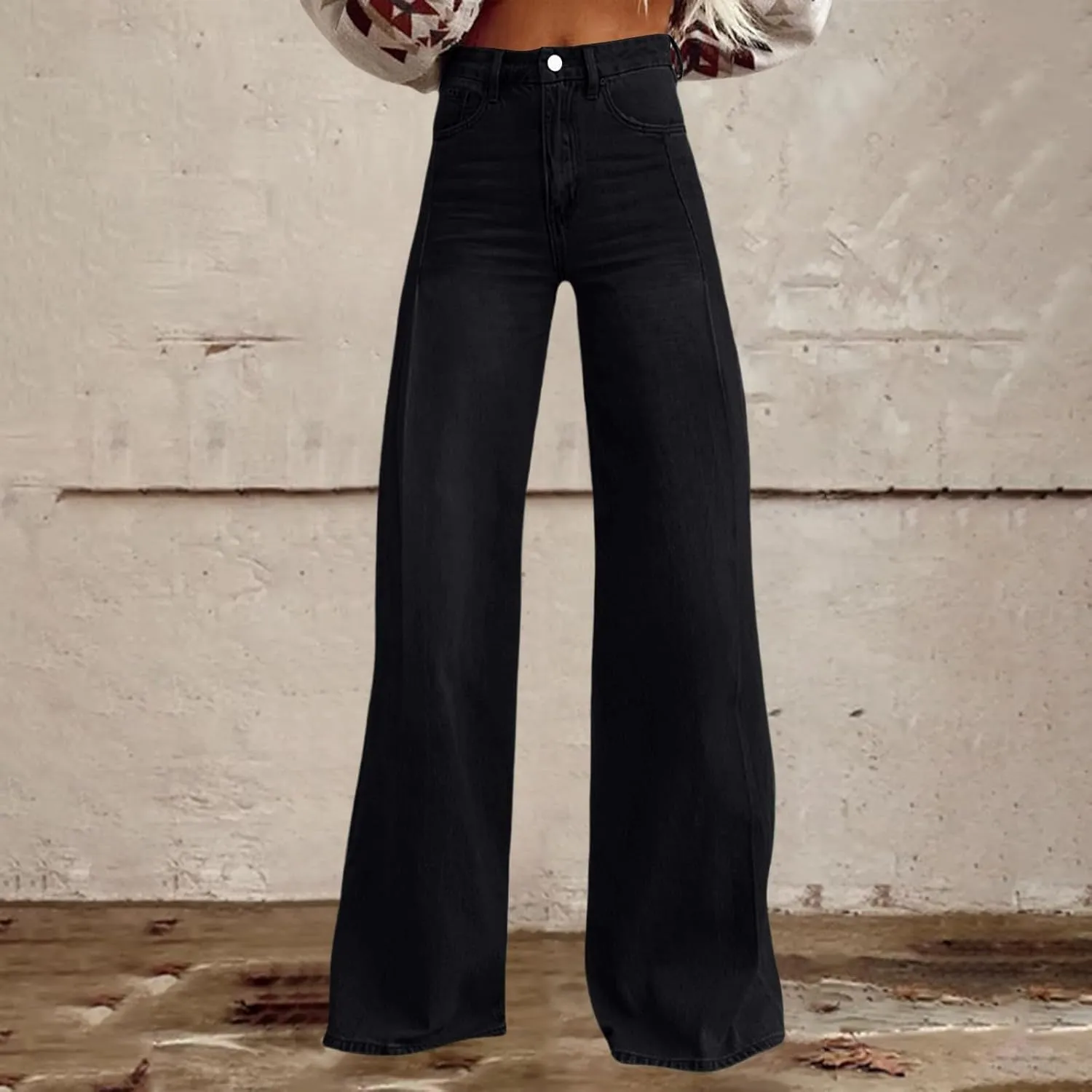 Baggy Pants for Women 2025 Summer Fashion Wide Leg Bell Bottoms 90s Vintage Print Y2K Streetwear Going Out Trousers