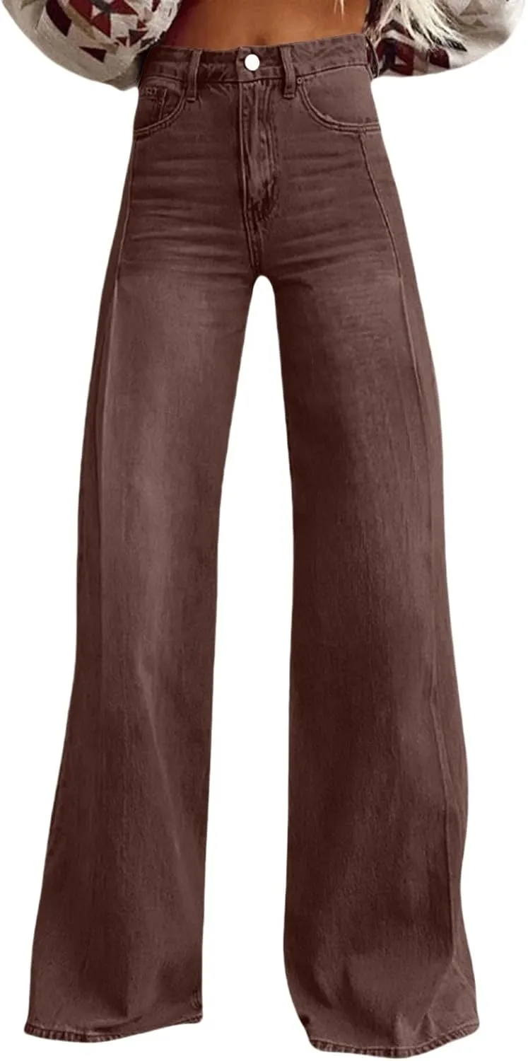 Baggy Pants for Women 2025 Summer Fashion Wide Leg Bell Bottoms 90s Vintage Print Y2K Streetwear Going Out Trousers
