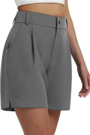 baleaf Women's 6" Golf Shorts Stretch Pleated Work Short for Hiking Quick Dry Dressy Casual Summer UPF50 
