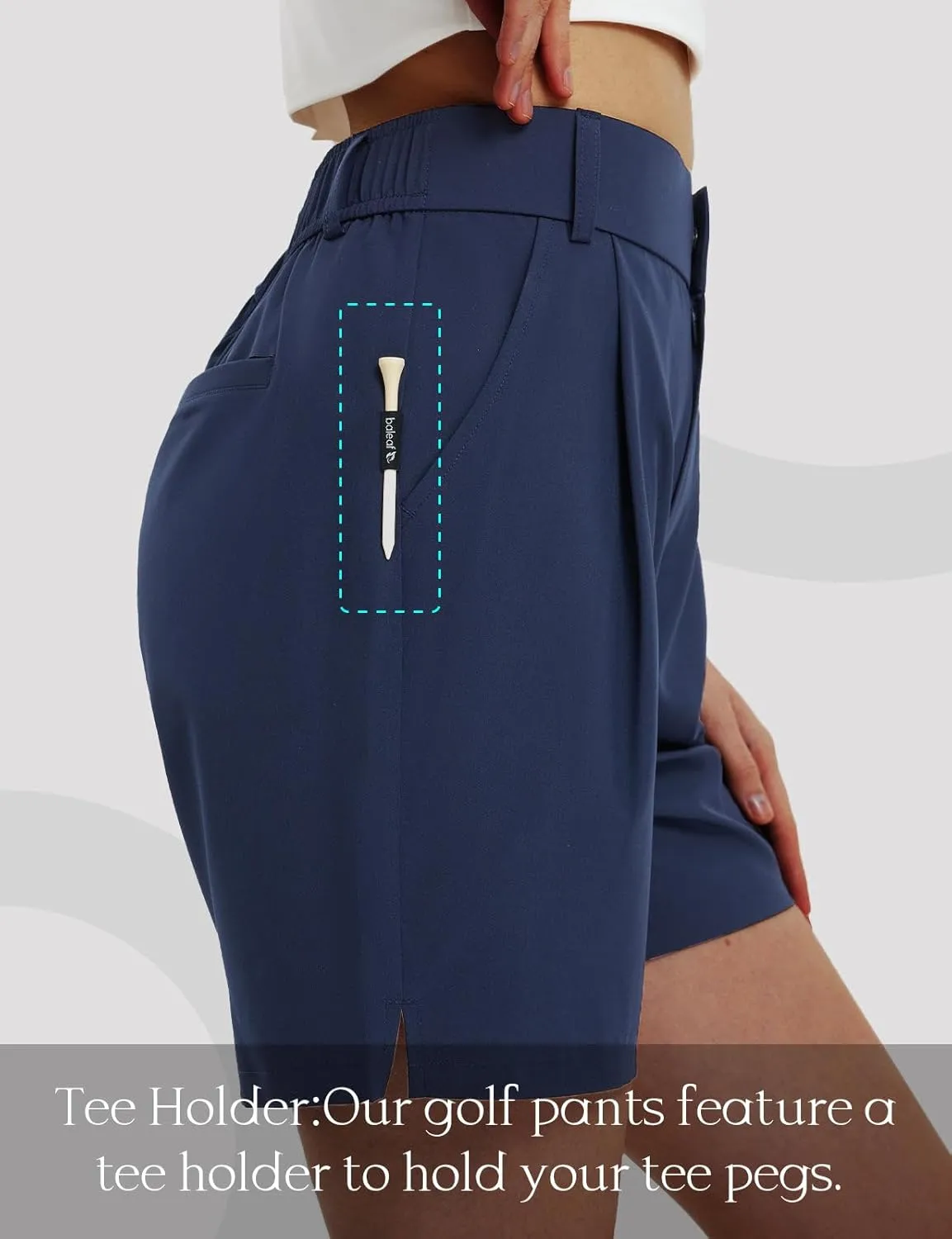 baleaf Women's 6" Golf Shorts Stretch Pleated Work Short for Hiking Quick Dry Dressy Casual Summer UPF50 
