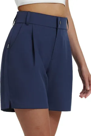 baleaf Women's 6" Golf Shorts Stretch Pleated Work Short for Hiking Quick Dry Dressy Casual Summer UPF50 