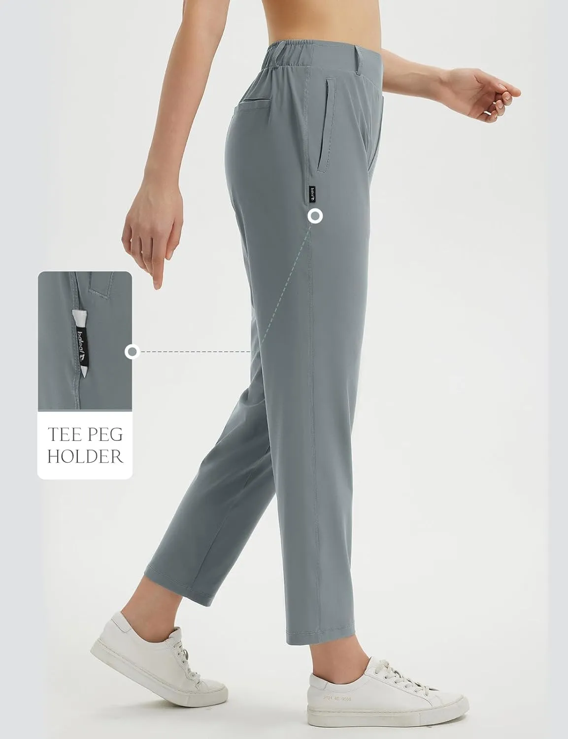 baleaf Women's Golf Pants with Belt Loops Zipper Pockets Stretch Travel Work Bussiness Dressy Casual Slacks UPF 50 