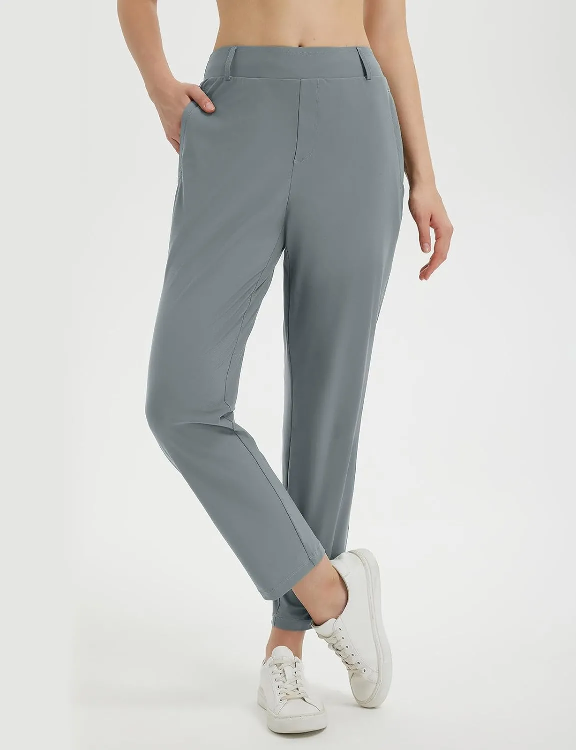 baleaf Women's Golf Pants with Belt Loops Zipper Pockets Stretch Travel Work Bussiness Dressy Casual Slacks UPF 50 