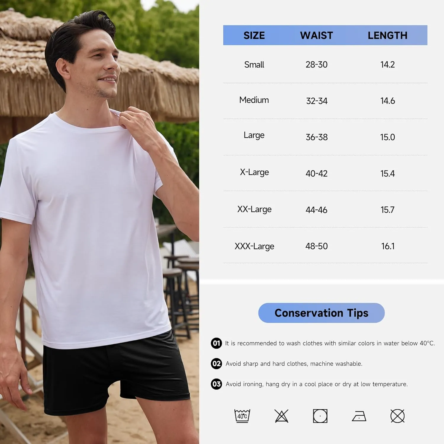 BAMBOO COOL Men's Boxer Shorts Cooling Underwear for men Soft Breathable Boxer Classic Loose Stretch Knit Short 3 Pack