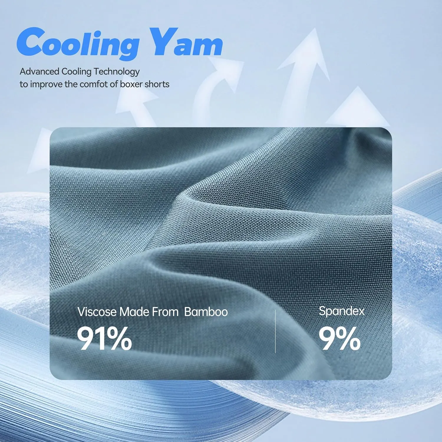 BAMBOO COOL Men's Boxer Shorts Cooling Underwear for men Soft Breathable Boxer Classic Loose Stretch Knit Short 3 Pack