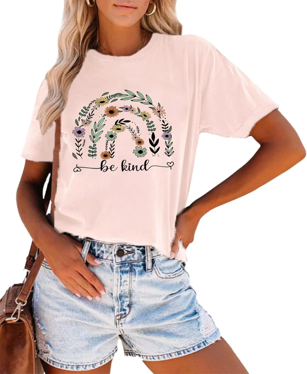 Be Kind Shirt Women Funny Inspirational Kindness Tshirts Teacher Graphic Tee Summer Casual Short Sleeve Tops
