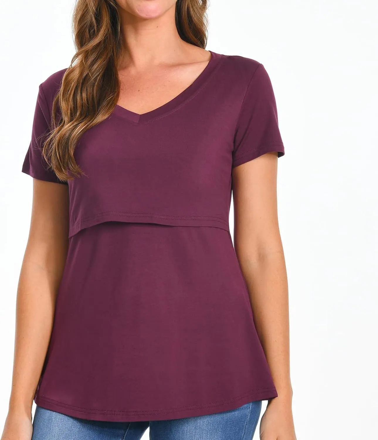 Bearsland Womens 3 Packs V Neck Nursing Tops Maternity Breastfeeding Tee Shirts