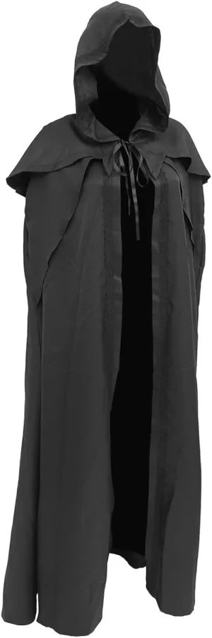 BESPORTBLE Black Vintage Long Hooded Cloak Cape Cosplay Costume for Halloween