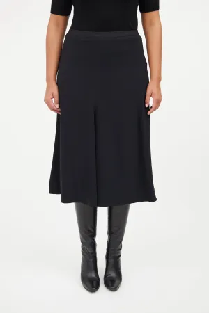 Black A Line Midi Skirt