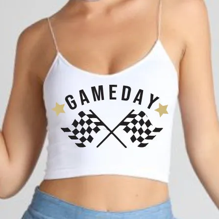 Black & Gold Game Day Spaghetti Strap Top