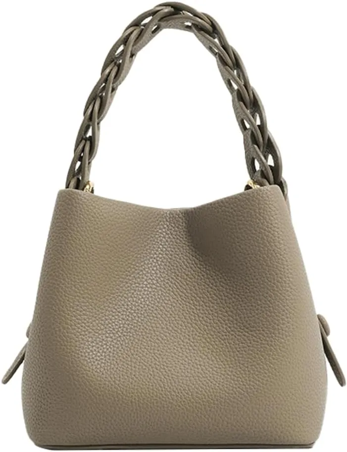 Bohemian Woven Bucket Bag, Mini Crossbody Purse for Women, Fashionable Straw Shoulder Handbag, Cute Small Tote & Clutch