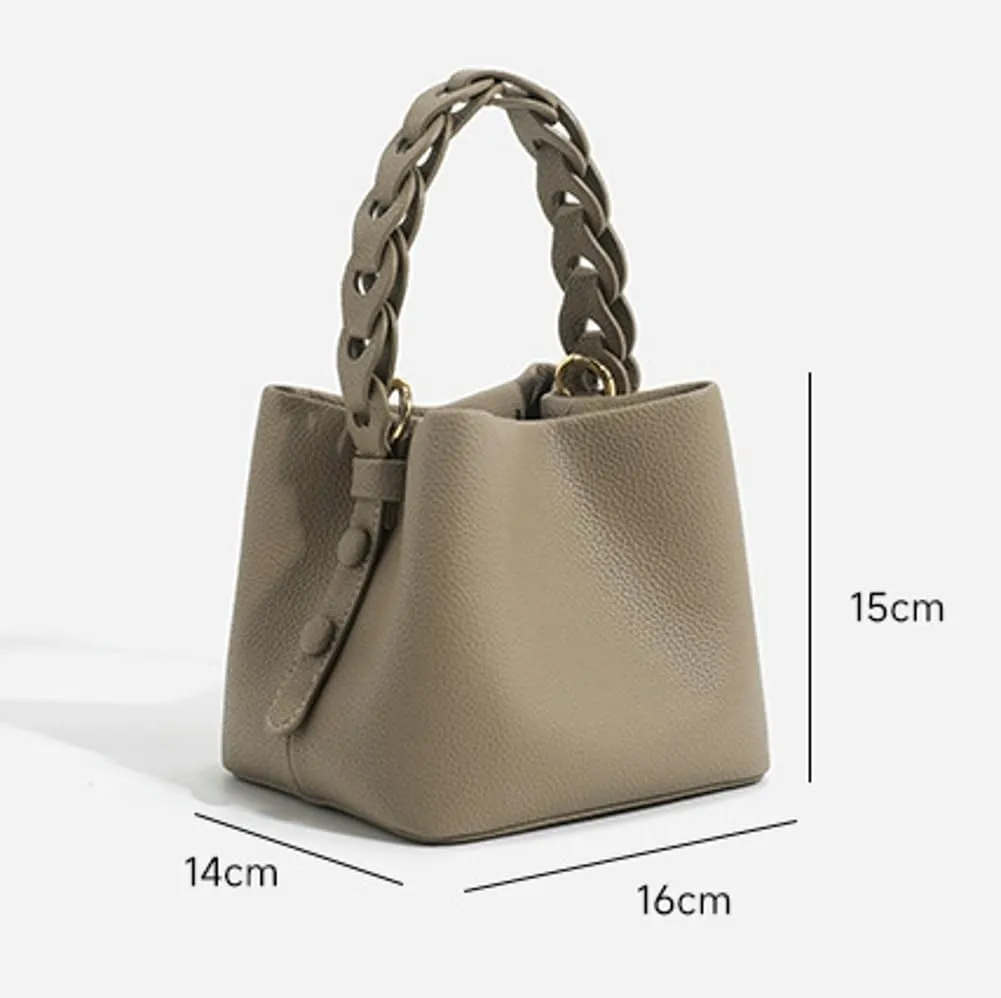 Bohemian Woven Bucket Bag, Mini Crossbody Purse for Women, Fashionable Straw Shoulder Handbag, Cute Small Tote & Clutch