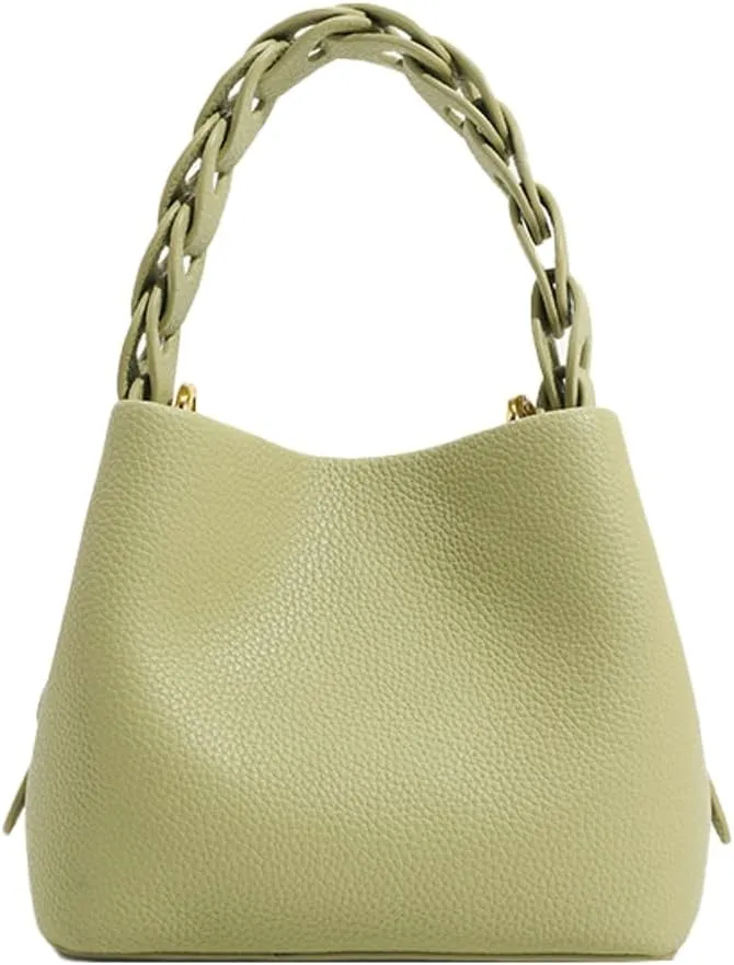 Bohemian Woven Bucket Bag, Mini Crossbody Purse for Women, Fashionable Straw Shoulder Handbag, Cute Small Tote & Clutch