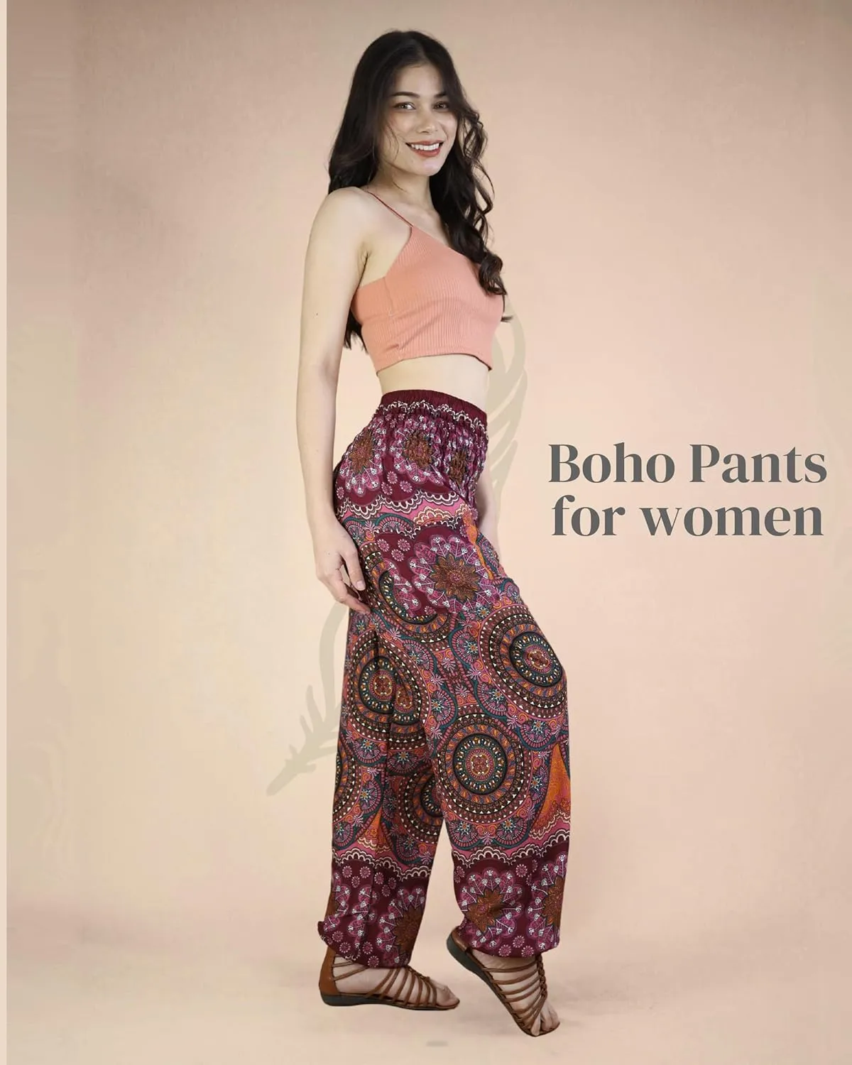 Boho Pants | Harem Pants Women with Pockets | Soft & Breathable Flowy Pajamas | Soft Yoga Pants| Hippie Clothes for Women