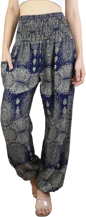 Boho Pants | Harem Pants Women with Pockets | Soft & Breathable Flowy Pajamas | Soft Yoga Pants| Hippie Clothes for Women