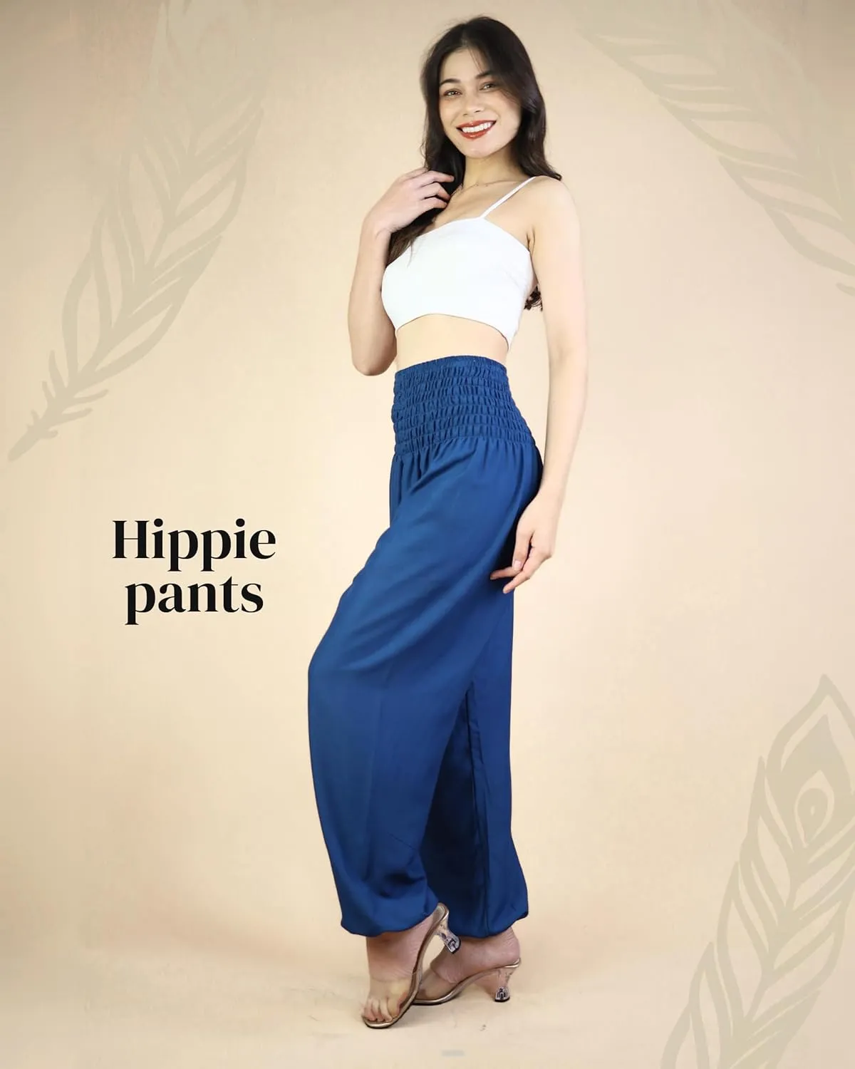 Boho Pants | Harem Pants Women with Pockets | Soft & Breathable Flowy Pajamas | Soft Yoga Pants| Hippie Clothes for Women