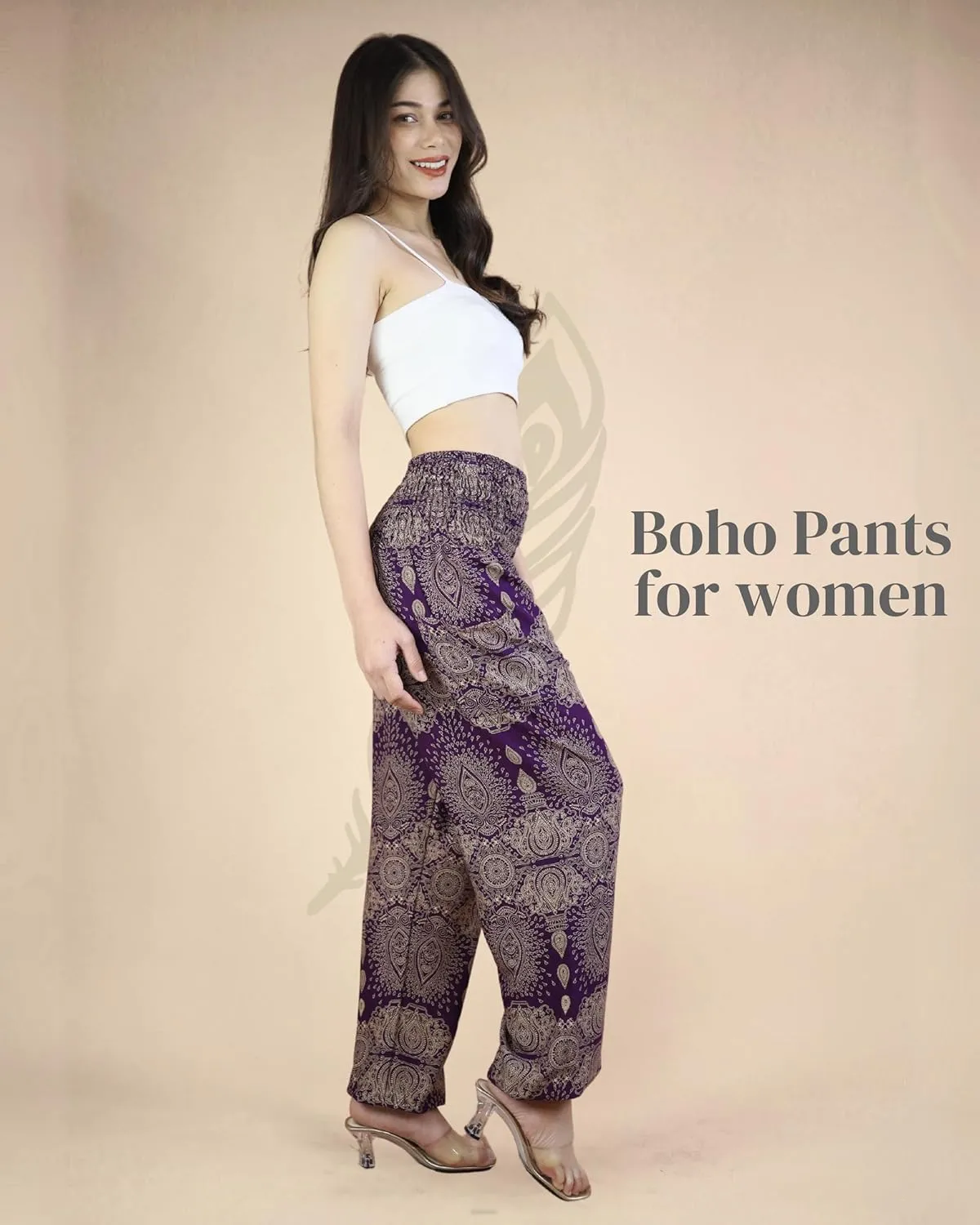 Boho Pants | Harem Pants Women with Pockets | Soft & Breathable Flowy Pajamas | Soft Yoga Pants| Hippie Clothes for Women